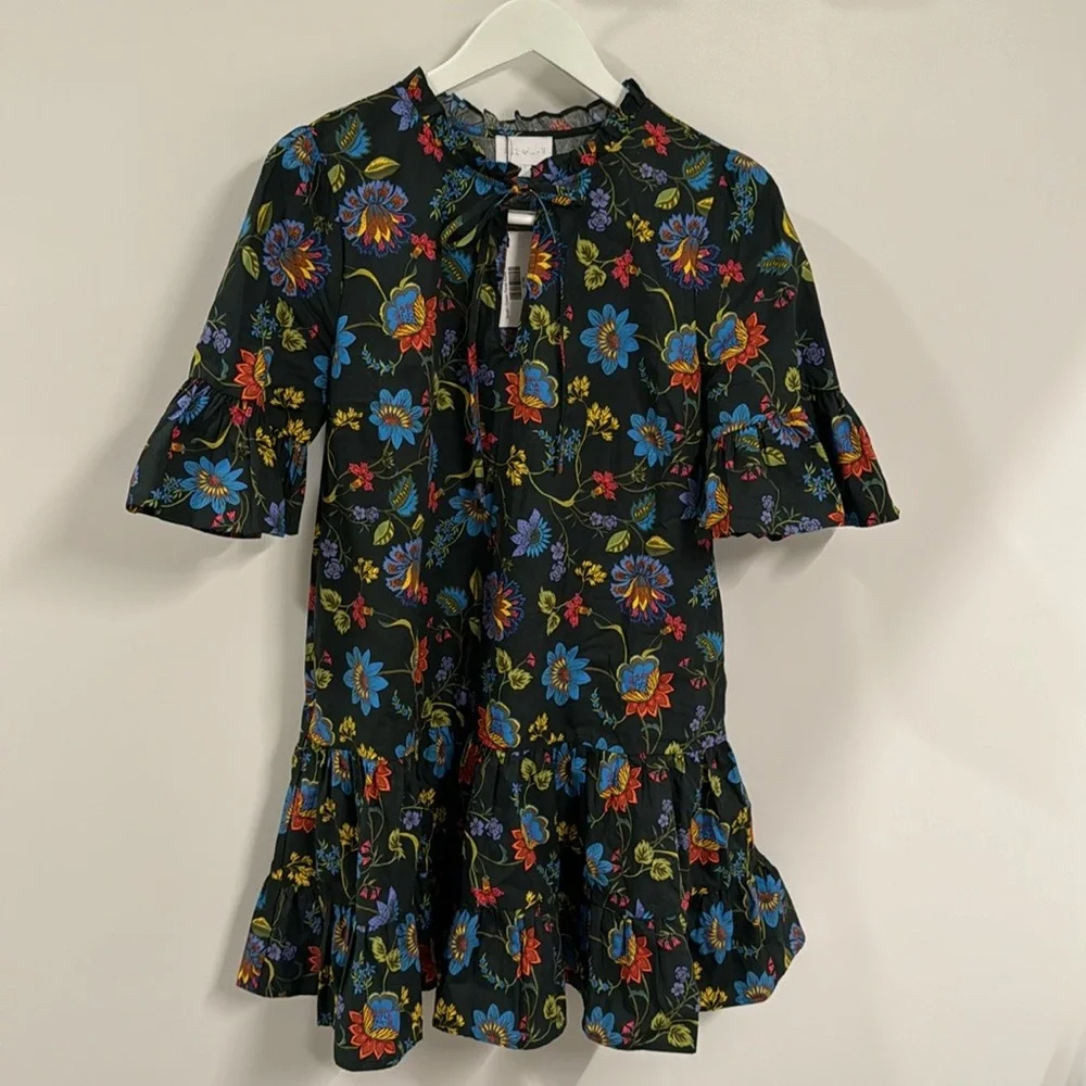 Auggie Bell Sleeve Shift Dress in Topeaka Floral - Picture 2 of 7